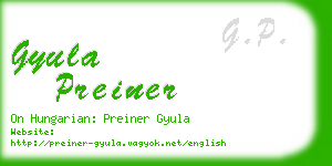 gyula preiner business card